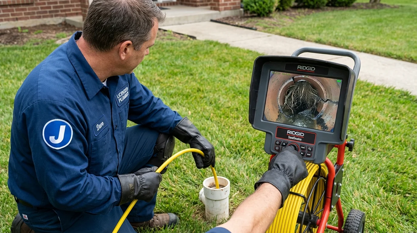 Sewer camera inspection being performed by Johns Plumbing LLC in Nooksack